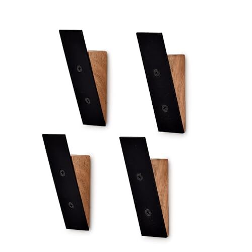 Acacia Wood Coat Hooks Wall Mounted Wall Hooks Bag Key Hat Hanger Heavy Duty-image