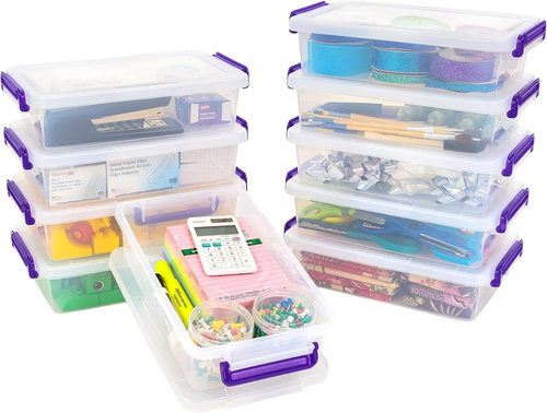 IRIS USA 10-Pack 3 Qt Clear Plastic Storage Bins with Lids