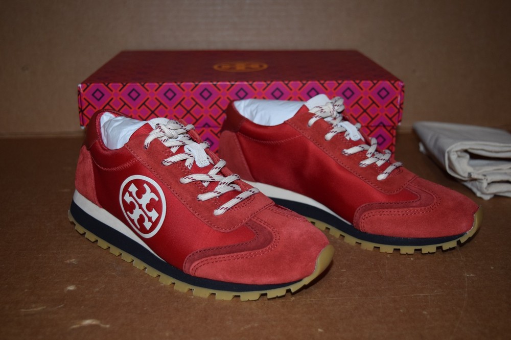 TORY BURCH VINTAGE NYLON RUNNER RIBERRY(RED) SNEAKERS 5 5.5 6 6.5 7.5 8.5 11