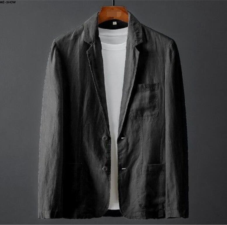 Men's Linen Cotton Summer Lightweight Casual Blazer Coat Jacket Breathable Soft