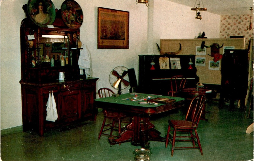 Gambling room, saloon, Southwest, 1880's, Arizona Pioneers Historical Postcard