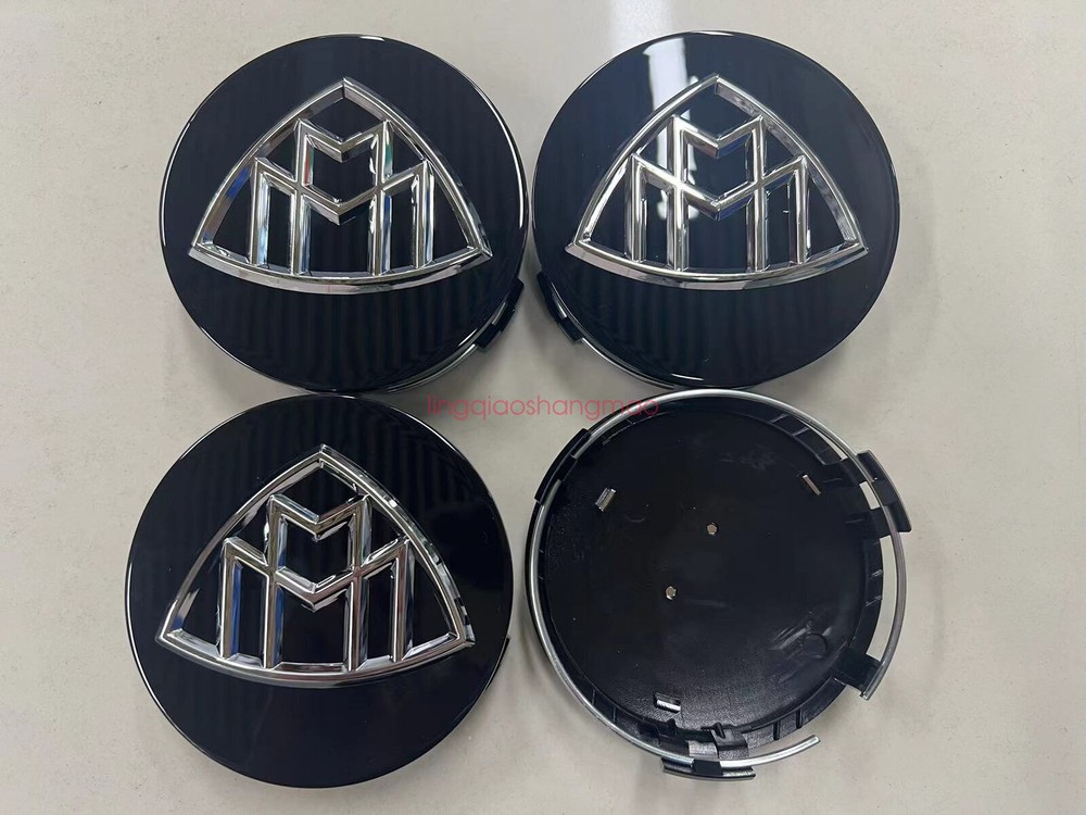 Mercedes Maybach Wheel Center Black 75 mm Rim Logo Hub Cover Set of 4