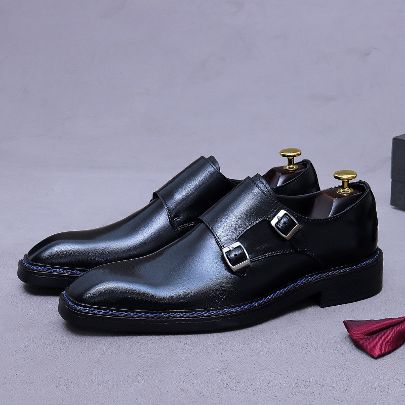 Men's Buckle Genuine Leather Business Plus Sz Shoes Formal Office British Shoes
