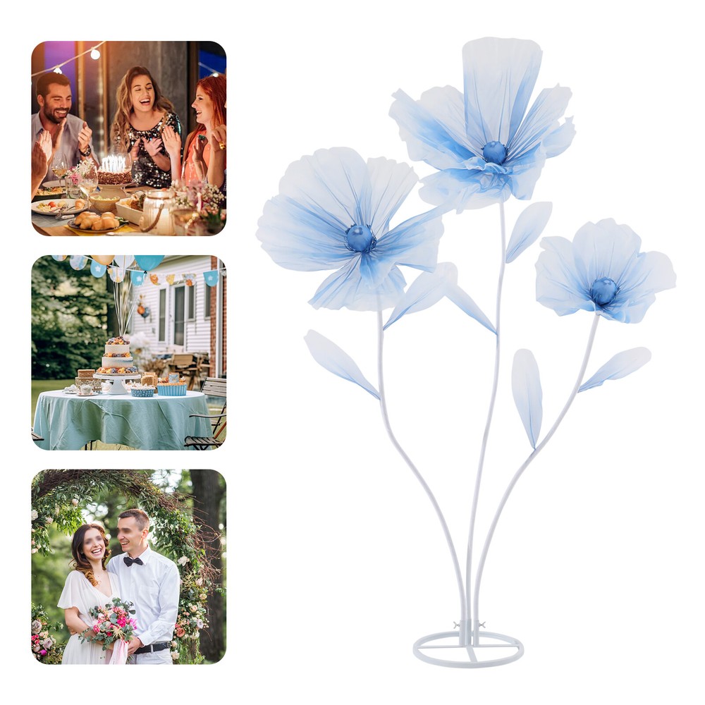 Three-headed Artificial  Flowers Wedding Party Home Floral Arrangement Decor New