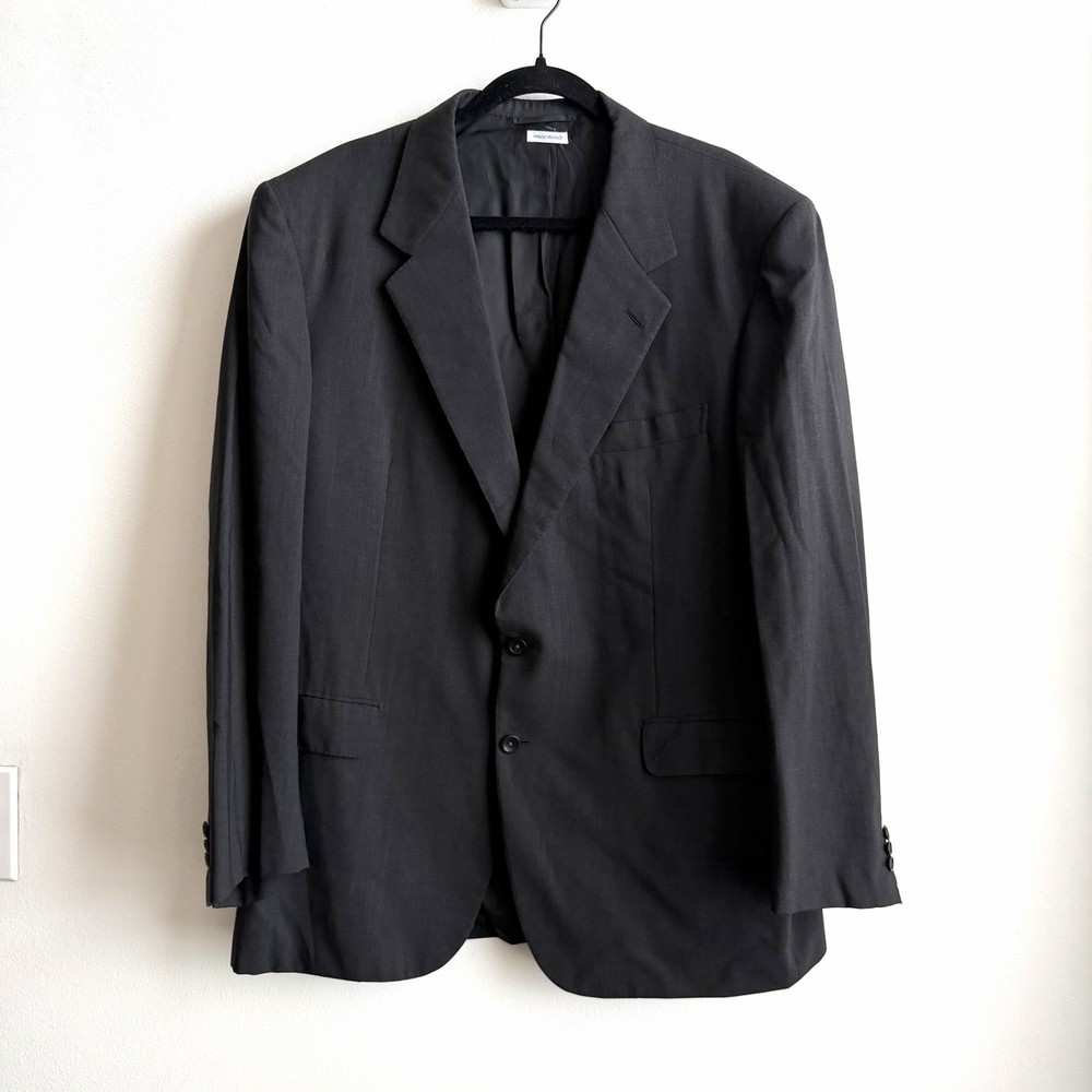Brioni Men’s Size 46 Blazer Sportcoat Jacket Wool Dark Gray Knit Italy