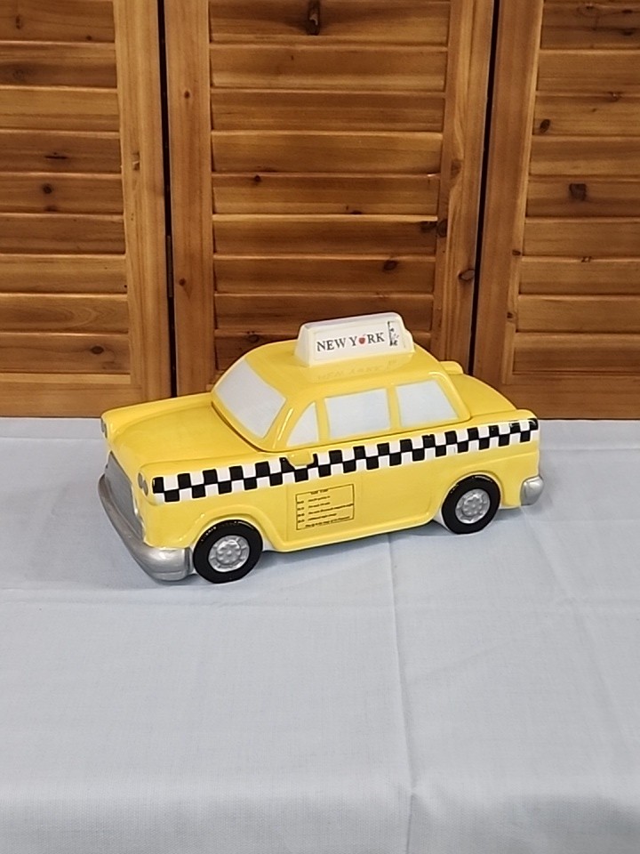 Studio Nova 1990s Vintage New York City  Yellow Taxi Cab Cookie Jar