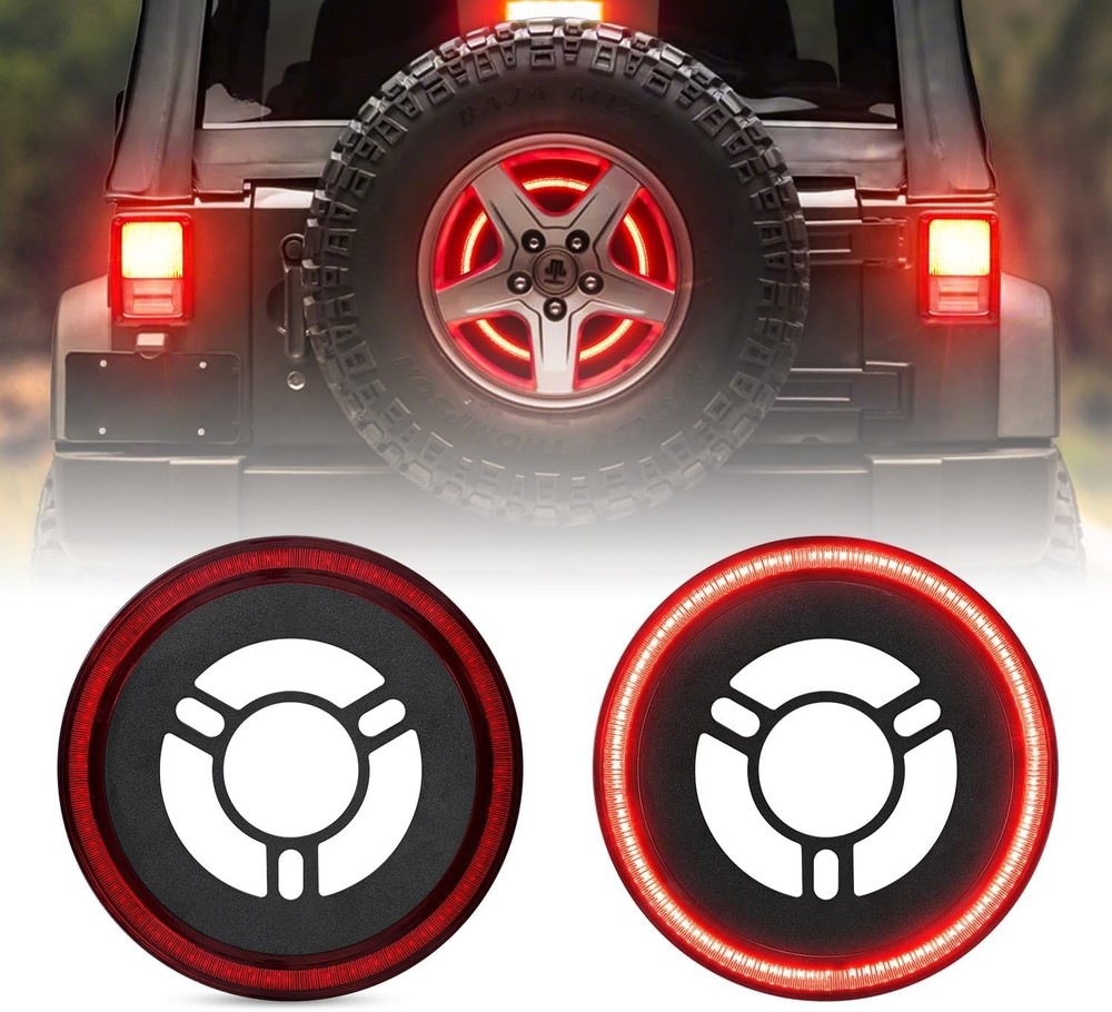 Spare Tire Brake Light Fit for Jeep Wrangler 2007-2017 JK JKU YJ TJ, Tail Lig...