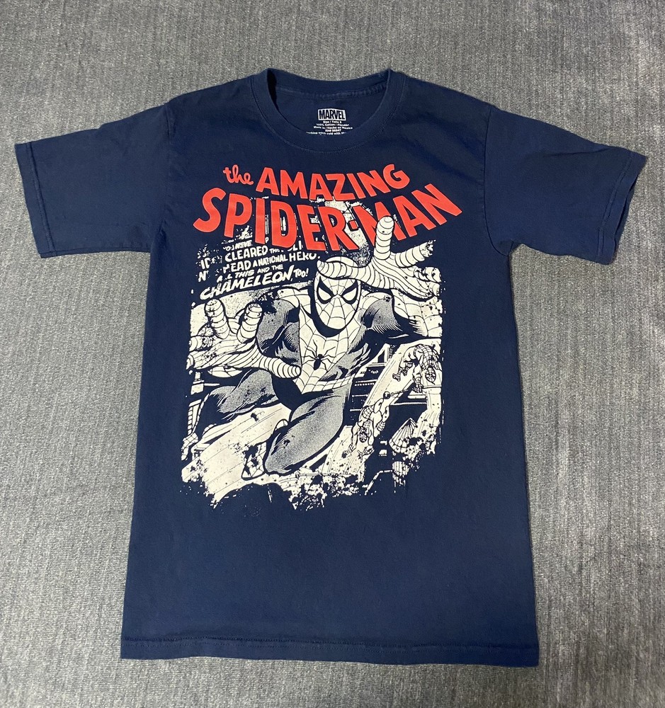 Marvel The Amazing Spider-Man T Shirt  Size Small Blue