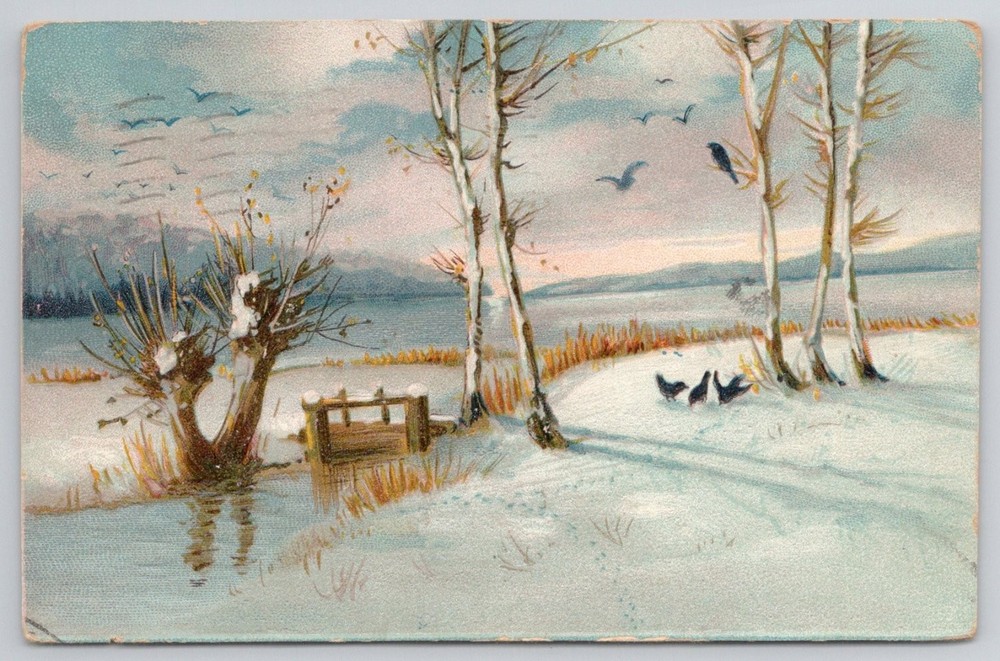 Raphael Tuck O'er Hill & Dale Winter Landscape Postcard 1911 Vernon BC