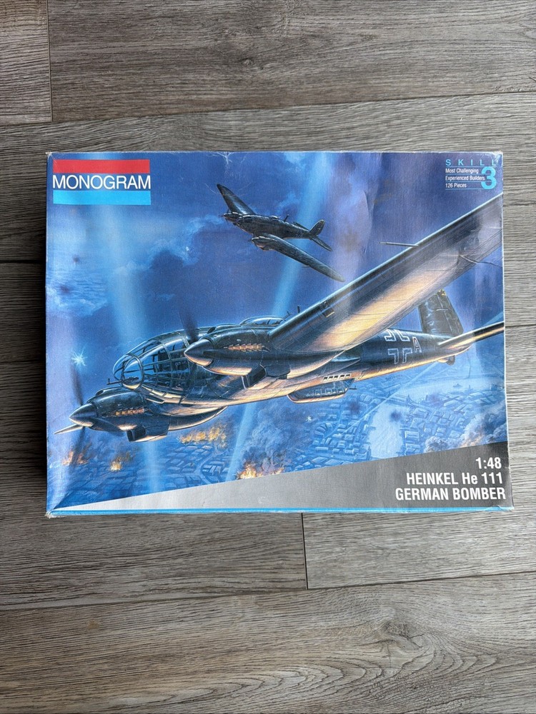 1/48 Monogram Heinkel He111 German Bomber Model Kit #5509 New In Box
