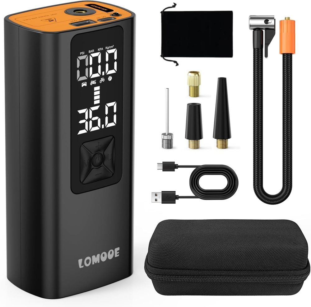 Portable Air Pump 150 Psi 6000Mah Large Battery Tire Inflator Portable Air Tires