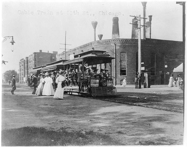 Photo:Chicago Illinois 1906 Cable Train at 55th St Streetcar Transit