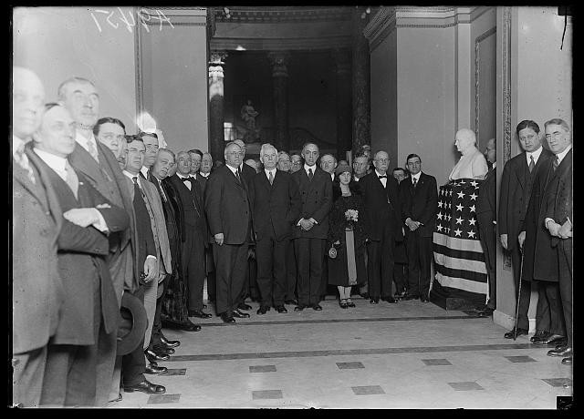 Photo:Washington DC Capitol Interior Officials Group 1920s Statue Ceremony