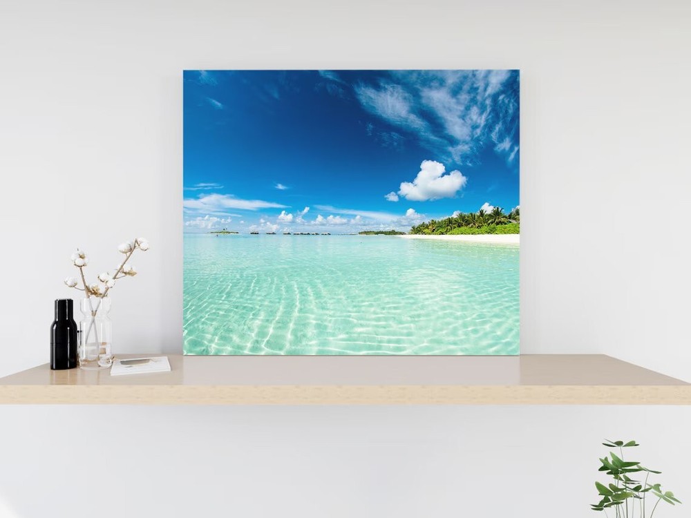 Paradise Island Tropical Sea Maldives Unframed Canvas Print Australian Wall Art