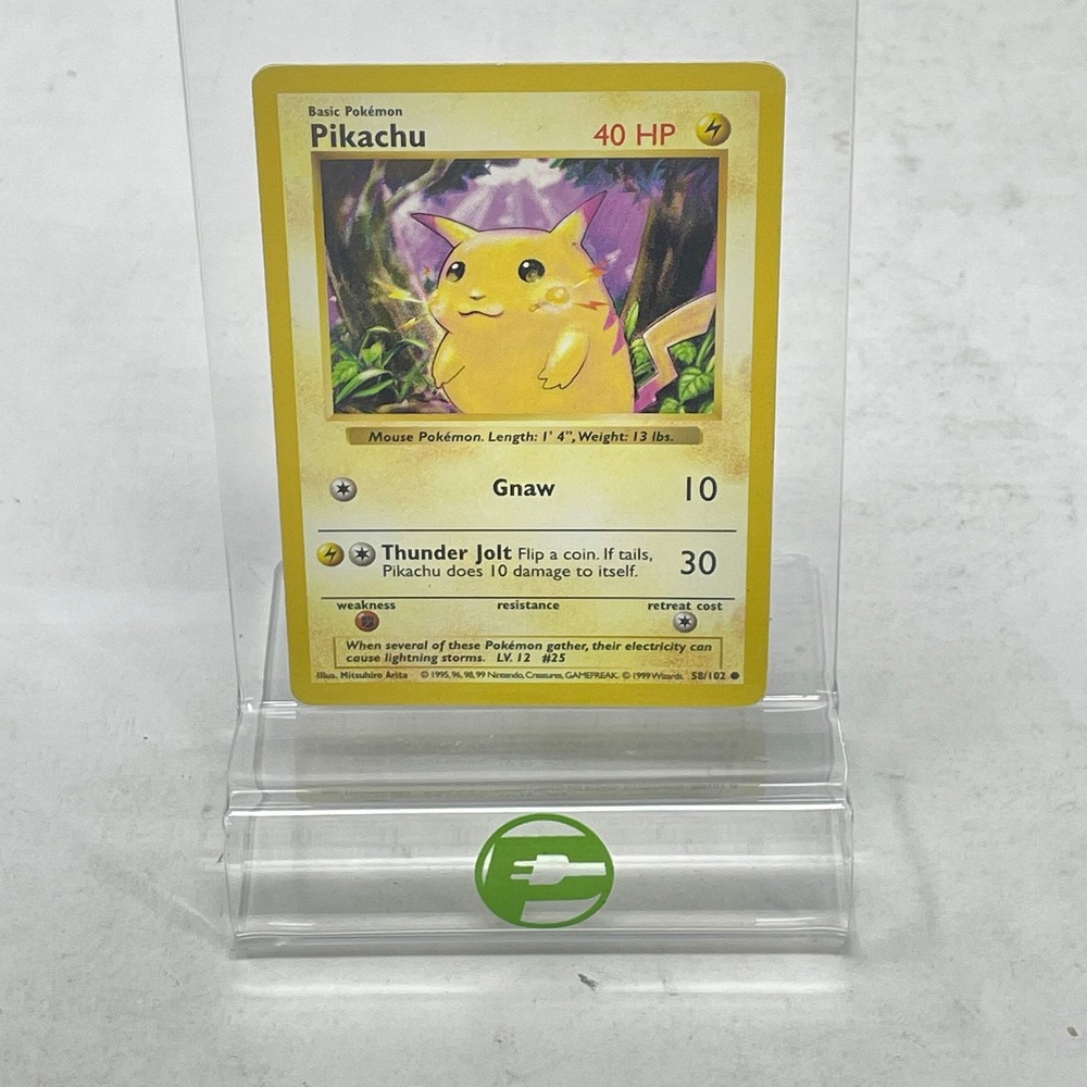Pokémon TCG Base Set Pikachu (Yellow Cheeks) (Shadowless) 58/102 Regular English