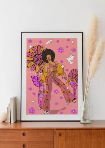Psychedelic Women Illustration Wall Art poster Choose your Size