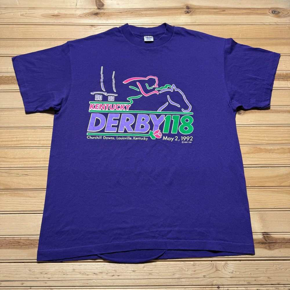 Vintage 1992 Kentucky Derby 118 Churchill Downs Louisville KY T-Shirt USA - XL