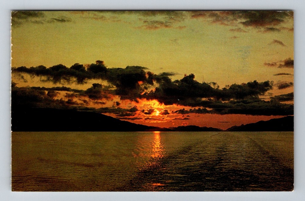 Canada- British Columbia Alaska Inside Passage Sunset Old Vintage c1976 Postcard
