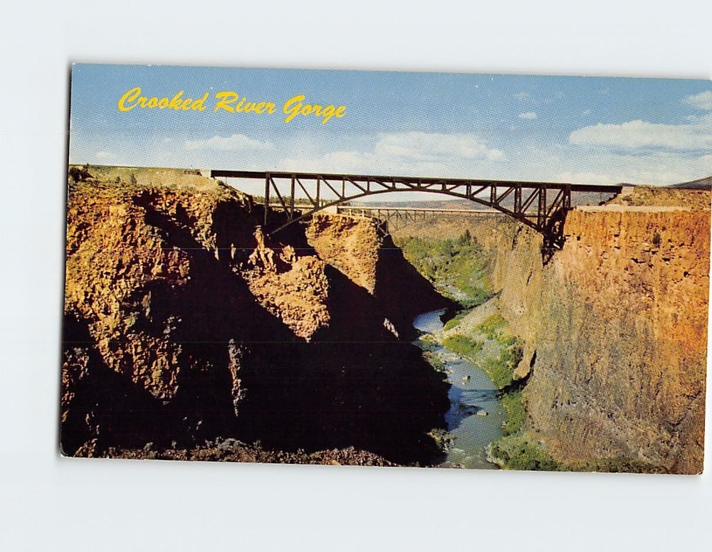 Postcard Two Bridges Crossing Crooked River Gorge Oregon