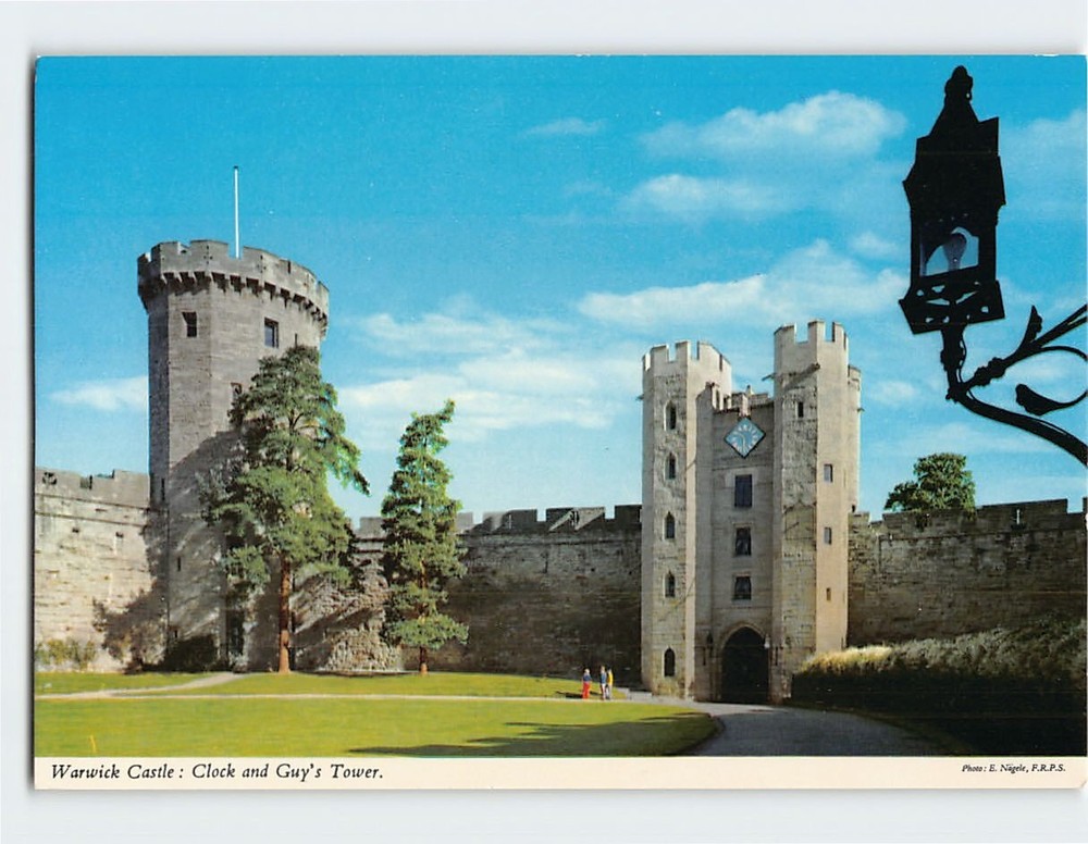 Postcard Clock and Guys Tower Warwick Castle Warwick England