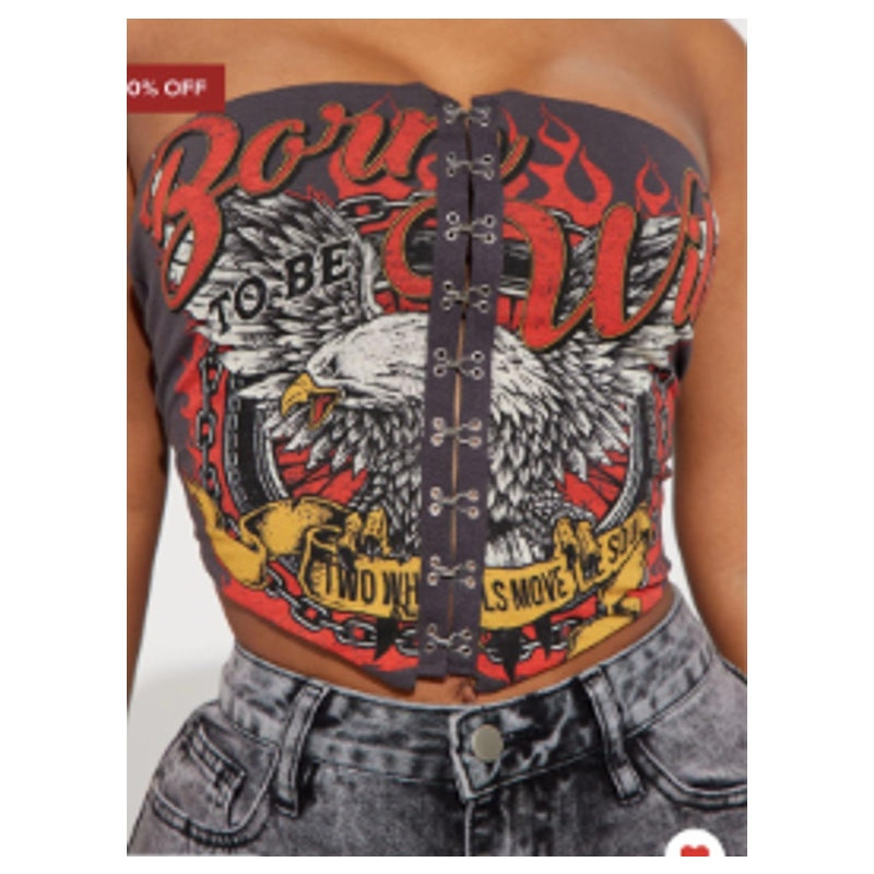 Fashion Nova Born to Be Wild Tube Top XS