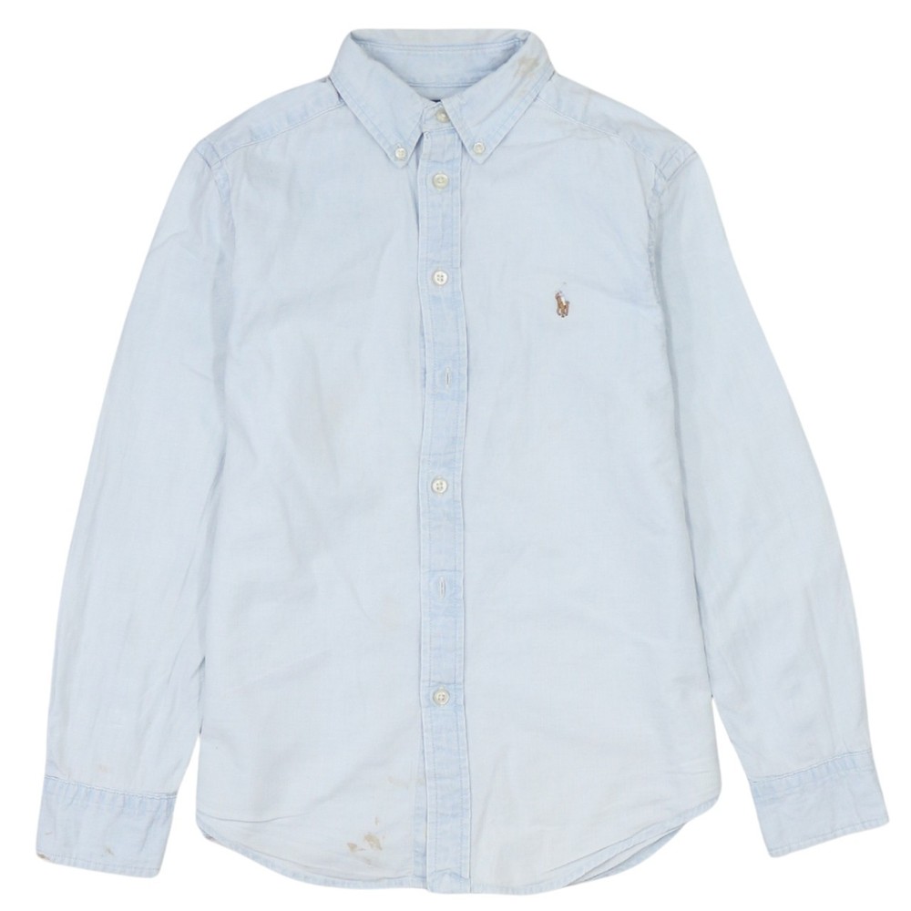 Polo Ralph Lauren Womens Shirt Light Blue Cotton Button Up Embroidered Pony M