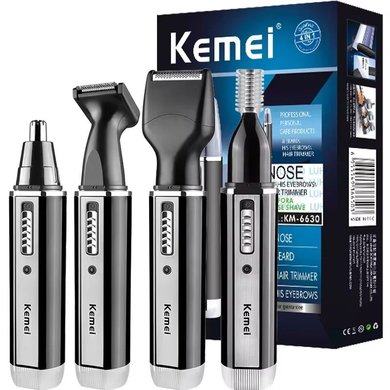 4-in-1 Rechargeable Grooming Kit for Nose Beard Ear & Eyebrow Hair