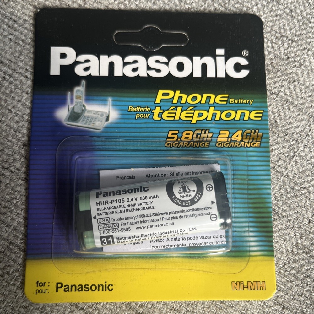 Panasonic HHR-P105 NIMH Rechargeable Battery 2.4V 840mAh For Cordless Phone