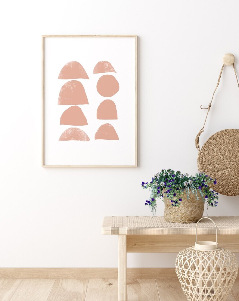 Pink Abstract Mid Century Modern Poster Premium Quality Choose your Size