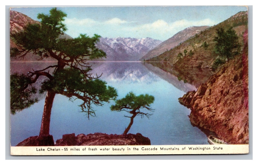 Stehekin, WA Washington, Lake Chelan Cascade Mountains, Vintage Chrome Postcard