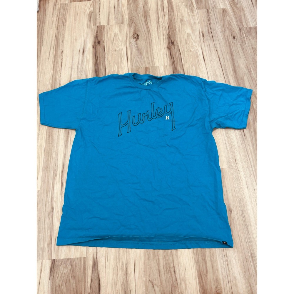 Hurley logo Shirt Mens XL Blue Short Sleeve Crew Neck Cotton￼