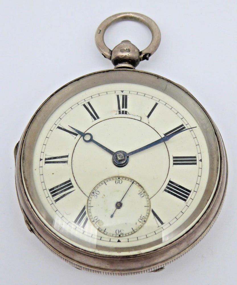 SMART ANTIQUE VICTORIAN SOLID SILVER POCKET WATCH 1891 RUNNING WELL