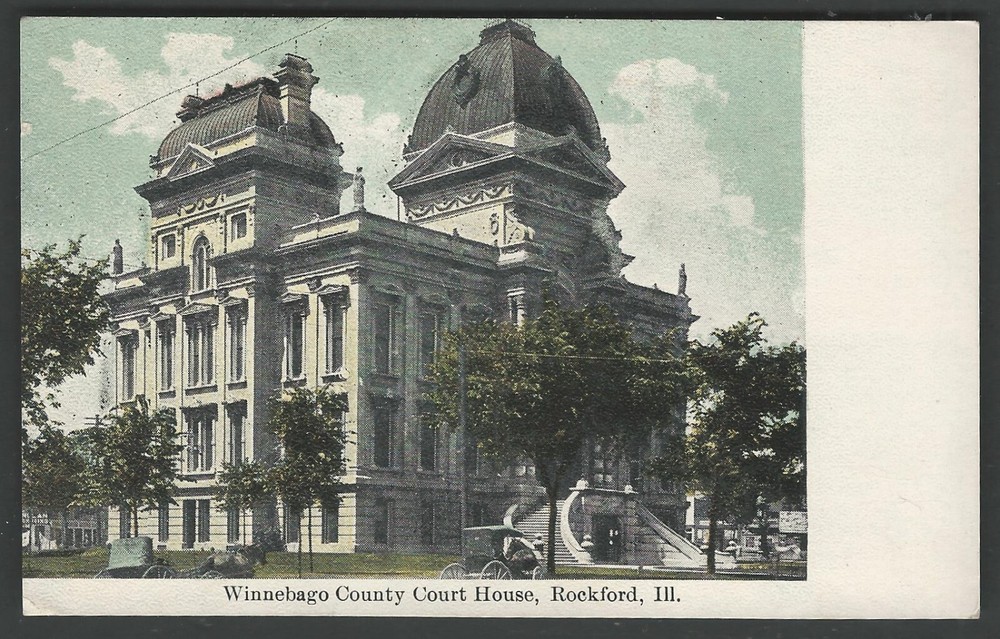 ROCKFORD ILLINOIS Washington County Courthouse c. 1910 Divided Back Postcard