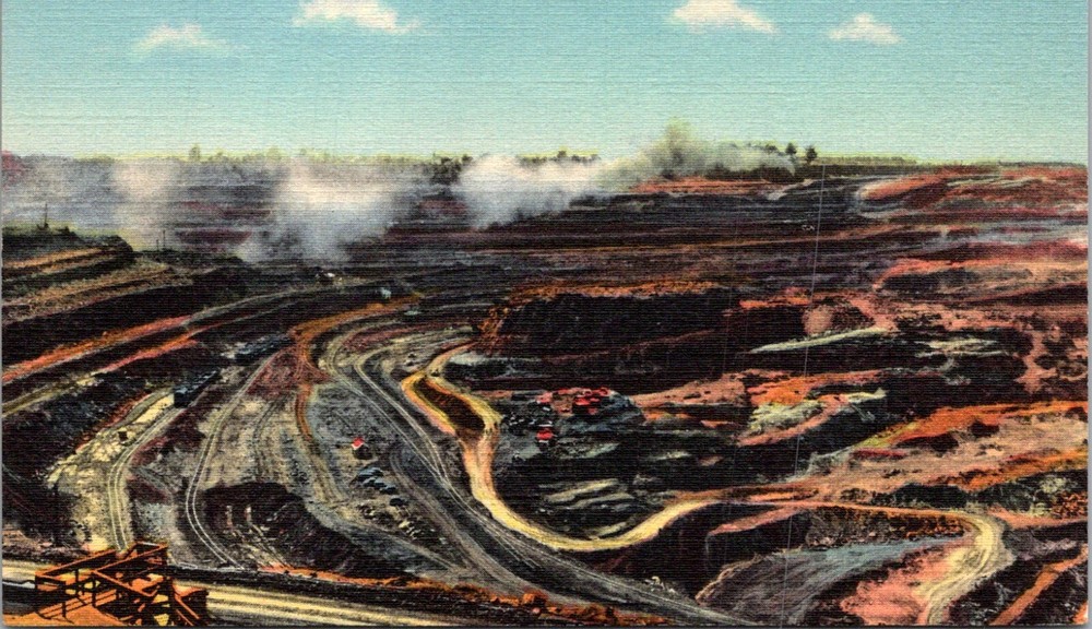 Hibbing Minnesota Hull Rust Open Pit Iron Ore Mine Vintage Postcard        26670