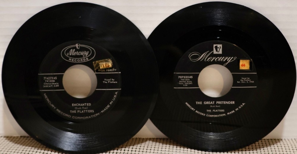The Platters 45 RPM Lot The Great Pretender Mercury Vocal Group R&B 1950s