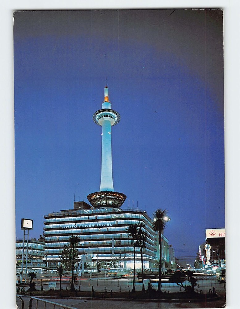 Postcard Night View Of Kyoto Tower Kyoto Japan