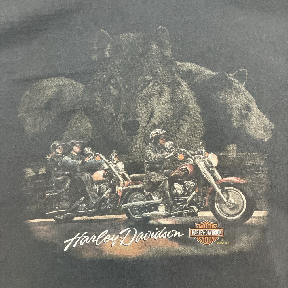 Vintage Y2K 90s Harley Davidson Biker Shirt USA Faded Black Shirt Mens Size 3XL