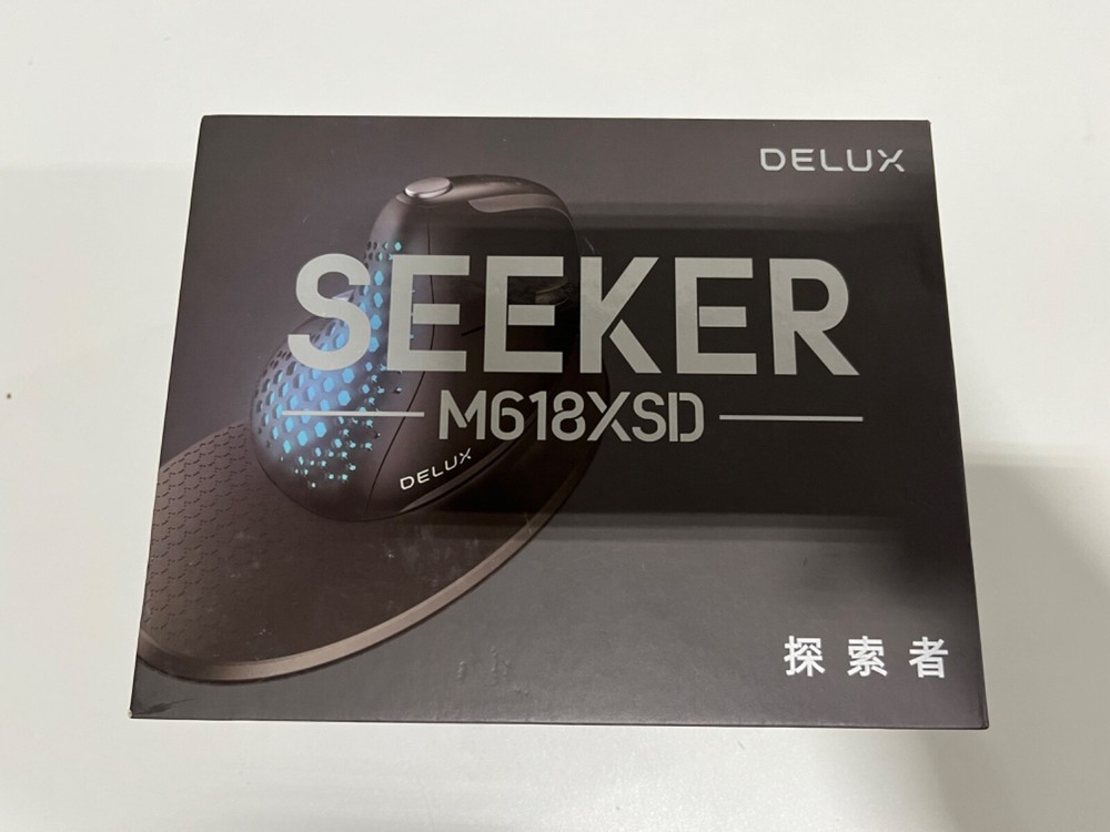 Delux Seeker M618XSD Vertical Ergonomic Mouse Rechargeable USB Bluetooth OLED Display for Comfort Precision Gaming Office Use