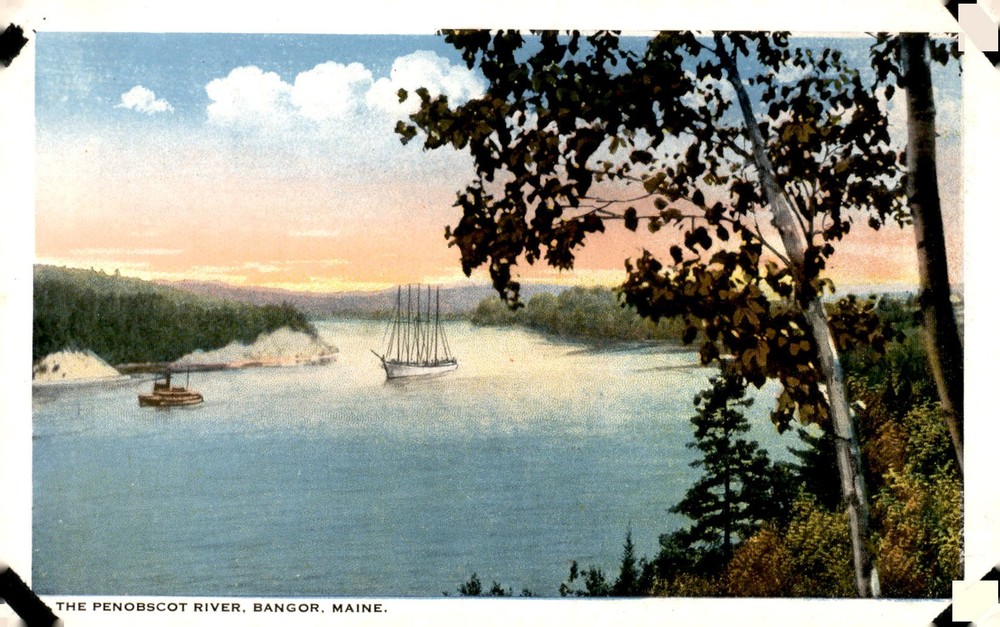 Penobscot River, Bangor, Maine Postcard