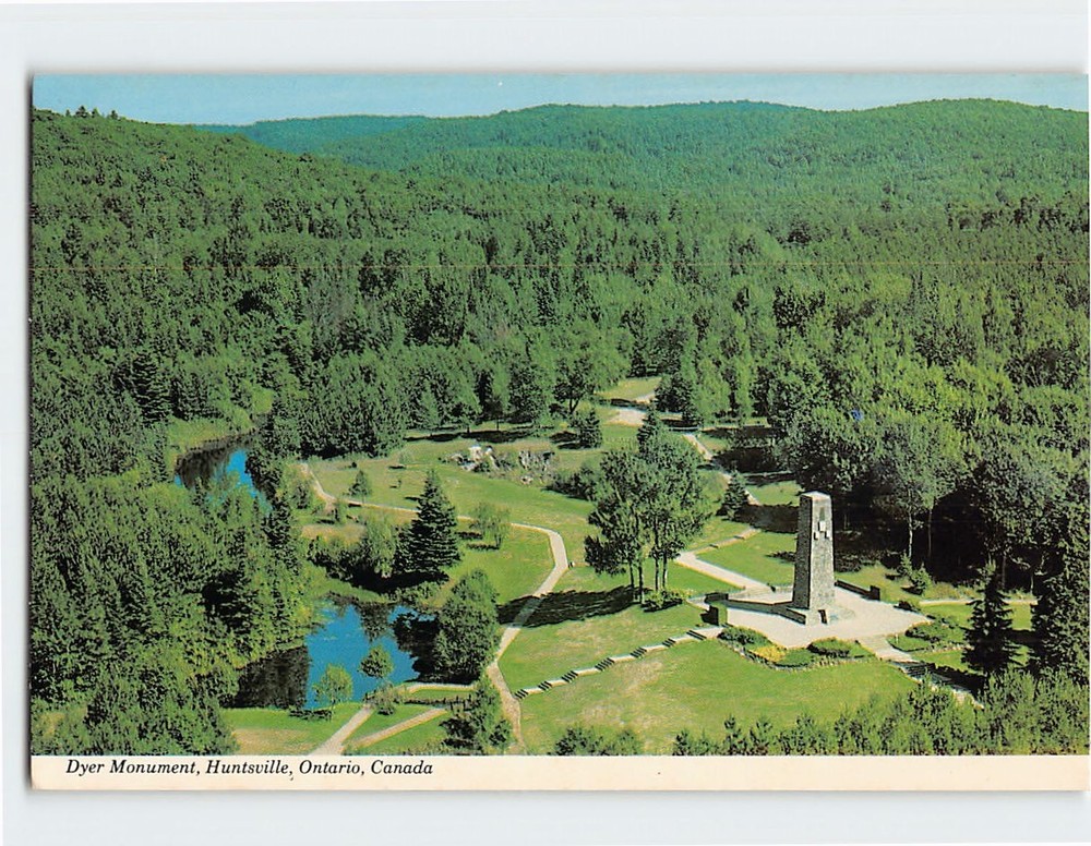 Postcard Dyer Monument Huntsville Canada