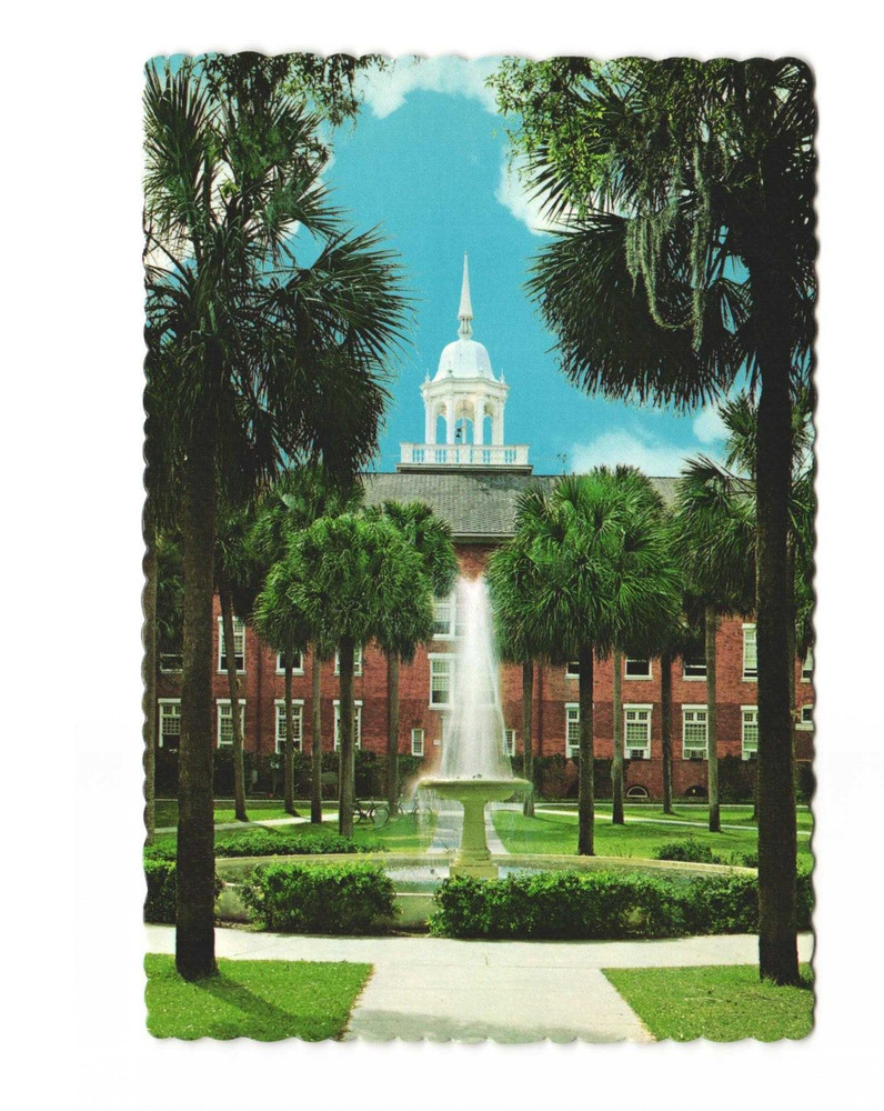 HOLLER Fountain Stetson University Deland FL VTG postcard UNP