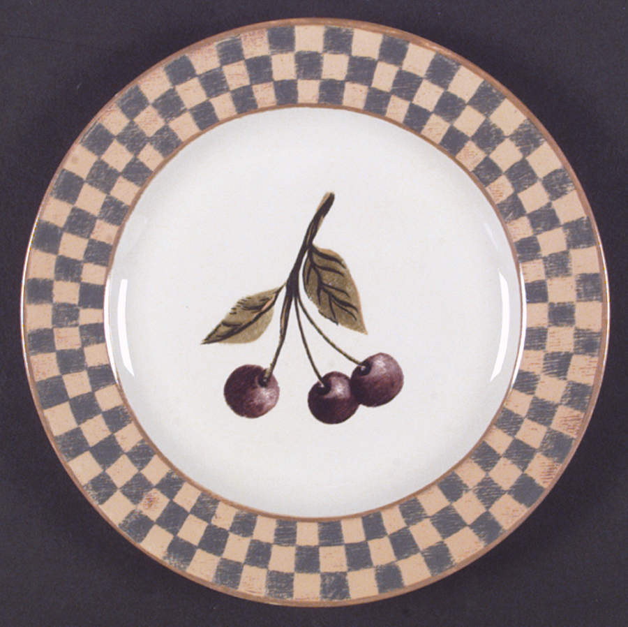 Country Orchard Salad Dessert Plate with Block Design 5438990