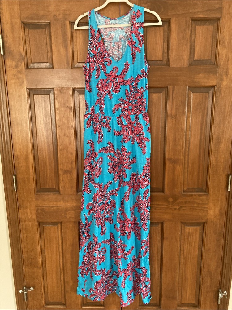 Lilly Pulitzer Rhode Island Reef Print Maxi Racerback Tank Dress Women’s Size M