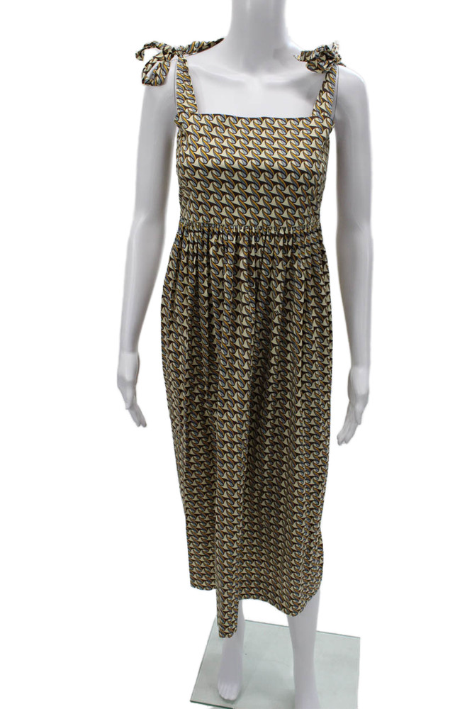 Tory Burch Womens Multicolor Sundress Square Neck Sleeveless Mid-Calf Size XSFree Shipping in US $100+ Orders | $6.95 Orders Below