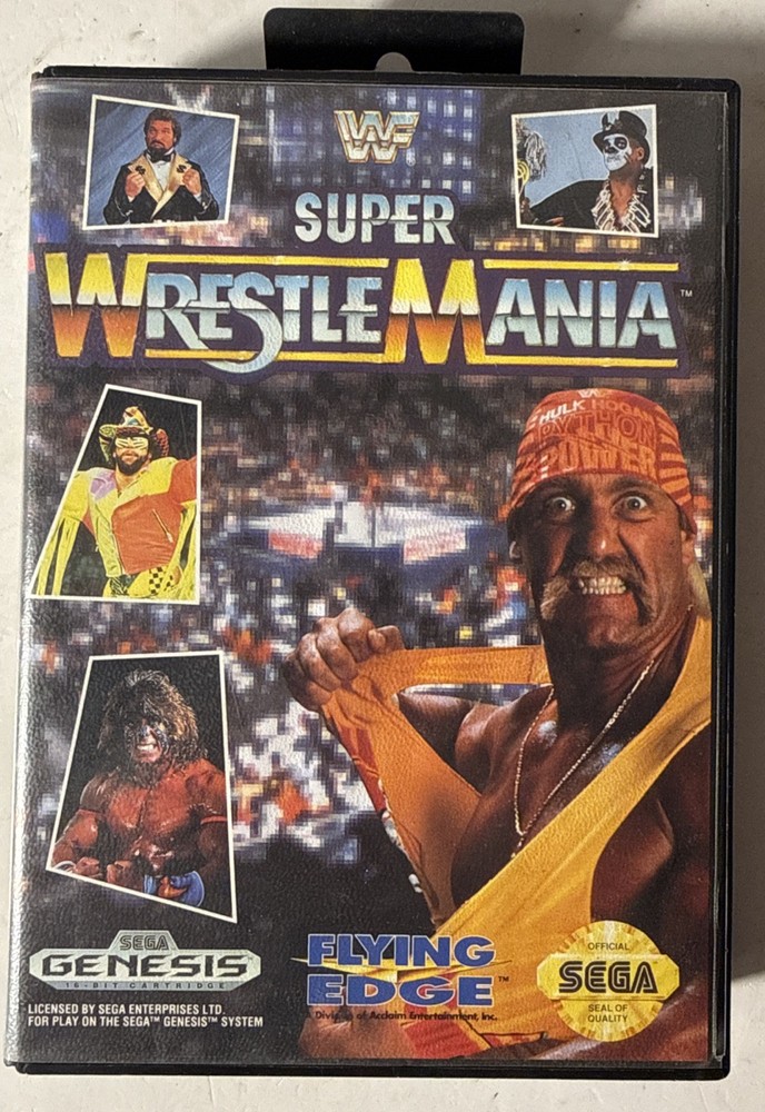 WWF Super WrestleMania (Sega Genesis, 1992) COMPLETE w/ Box Manual & Game WORKS!