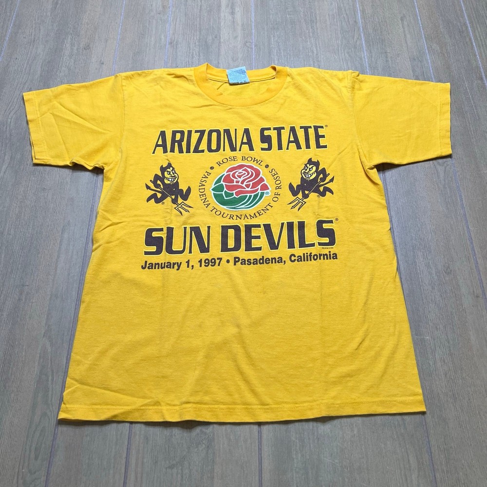 Vintage Arizona State Sun Devils yellow t-shirt Sz M 1997 Rose Bowl