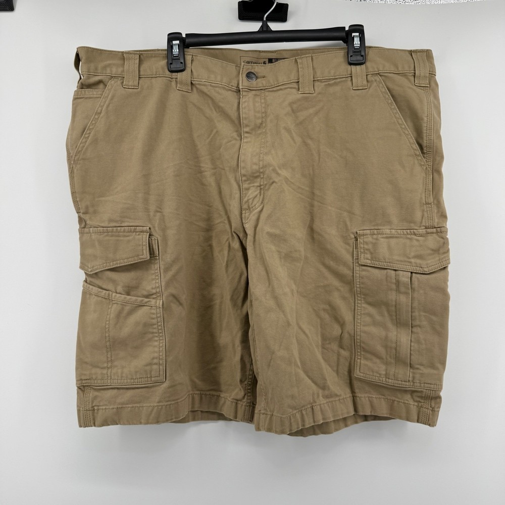 Carhartt Rugged Flex Relaxed Fit Canvas Cargo Work Short Tan BS3542-M Mens 44