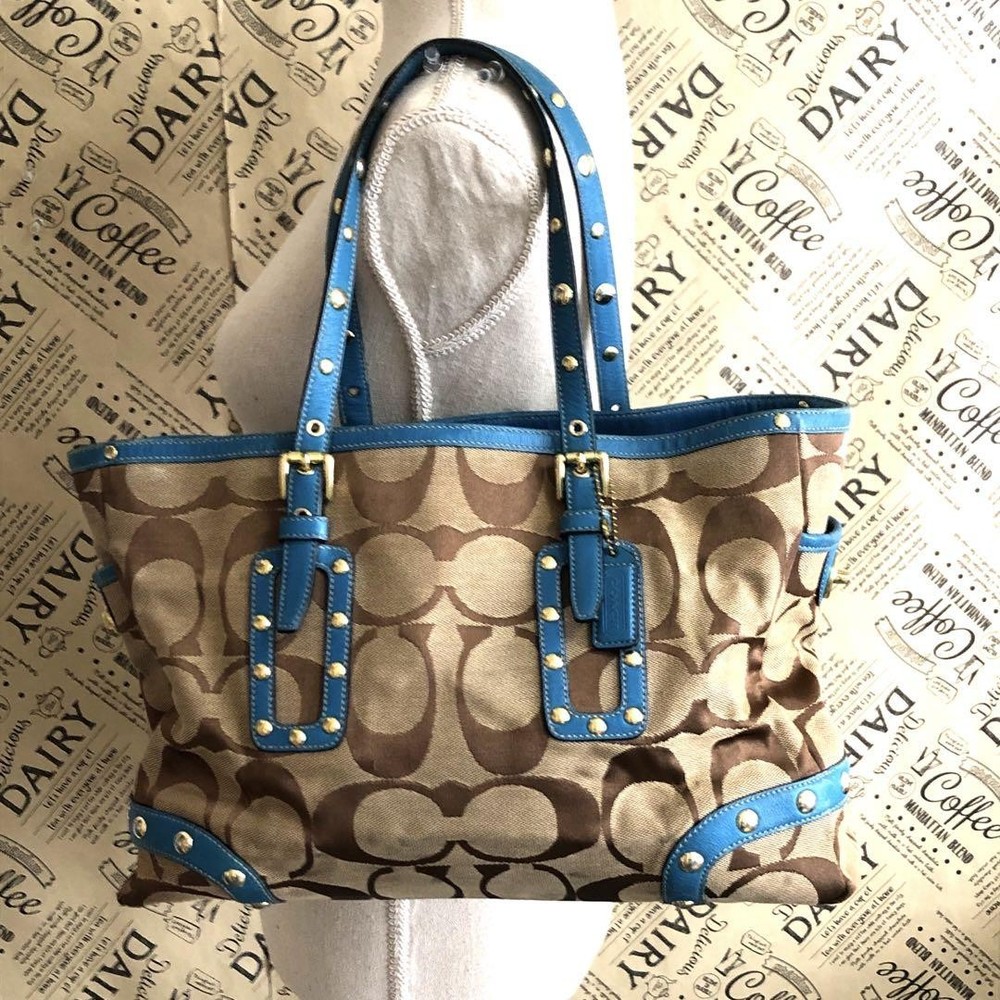 Coach Signature Tote Bag Canvas Beige Authentic G06233387
