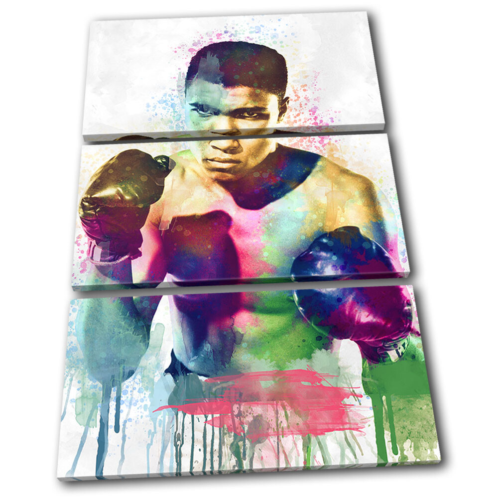 Muhammad Ali Boxing Colour Sports TREBLE CANVAS WALL ART Picture Print