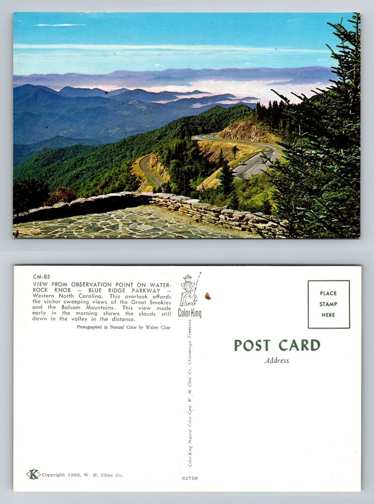 Waynesville, NC-North Carolina, Waterrock Knob Blue Ridge Vintage Postcard